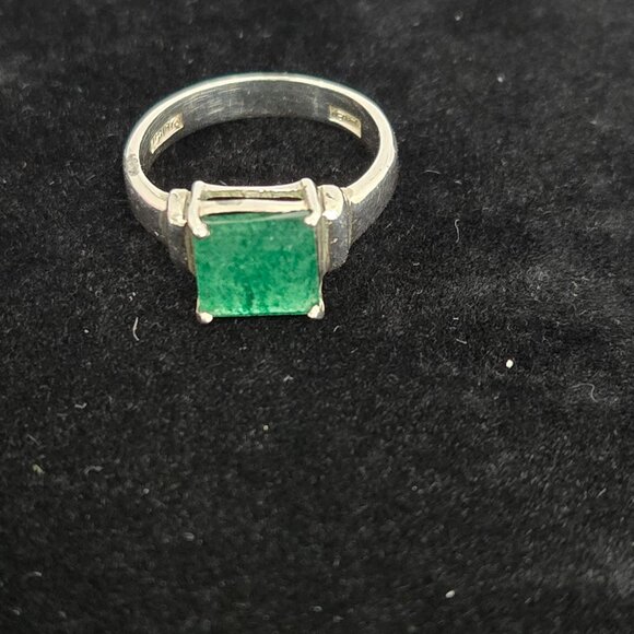 Chrysoprase stone and silver ring - Picture 5 of 14